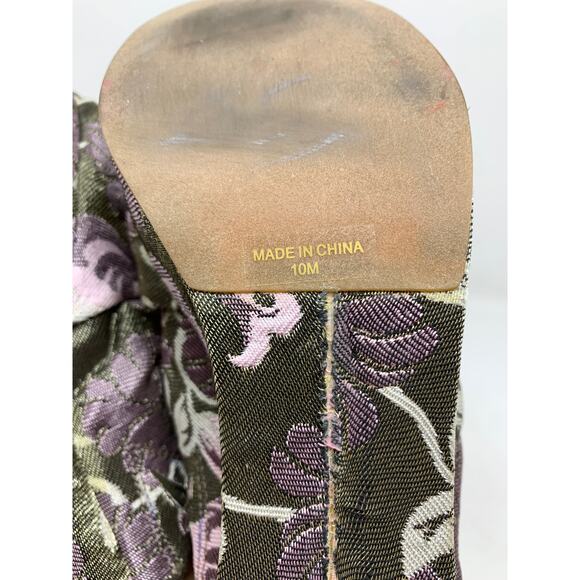 Rebecca Minkoff Jaden Floral Jacquard Platform Sandals Womens Sz 10 Purple Green - Picture 8 of 8